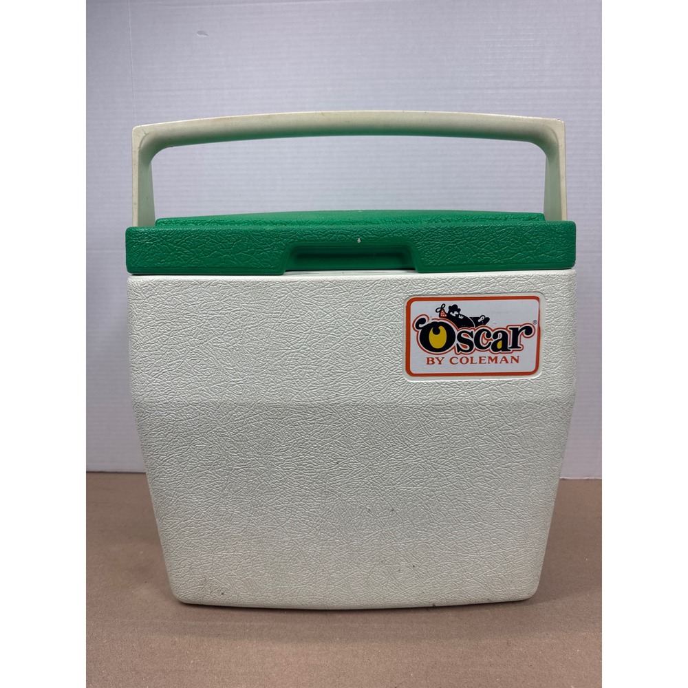 Vintage Oscar by Coleman 5274 Personal Cooler White Green Made in USA Retro 80s